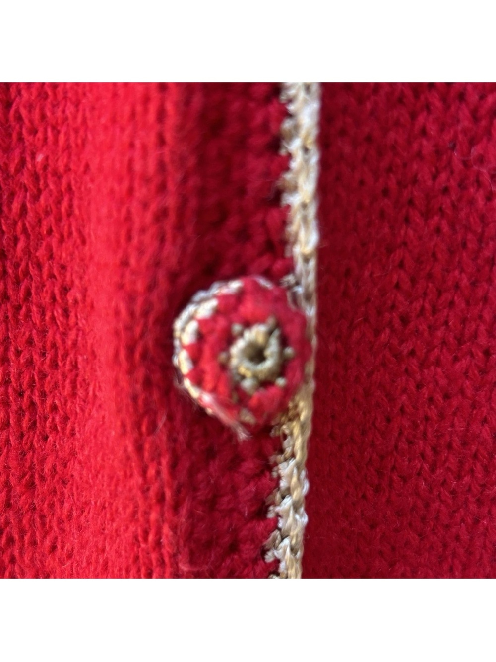 Vintage Carolina Colours Cardigan‎ Sweater Small Red Embroidered - Picture 7 of 12